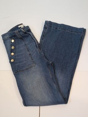 H&M Sailor High-Rise Wide Leg Jeans Nautical